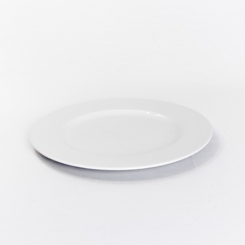Assiette ronde plate en porcelaine blanche 27 cm Lac des Cygnes