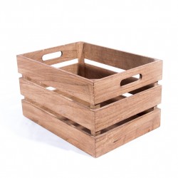 Cagette en bois couleur chêne 35X25x20cm