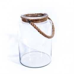 Lanterne verre cordée 24x34cm