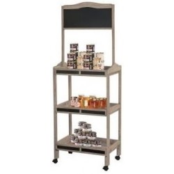 Présentoir en bois 3 étages + ardoise