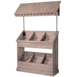 Comptoir en bois + toit 6 cases
