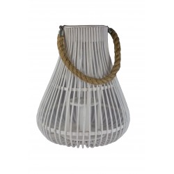 Lanterne corde bois blanc